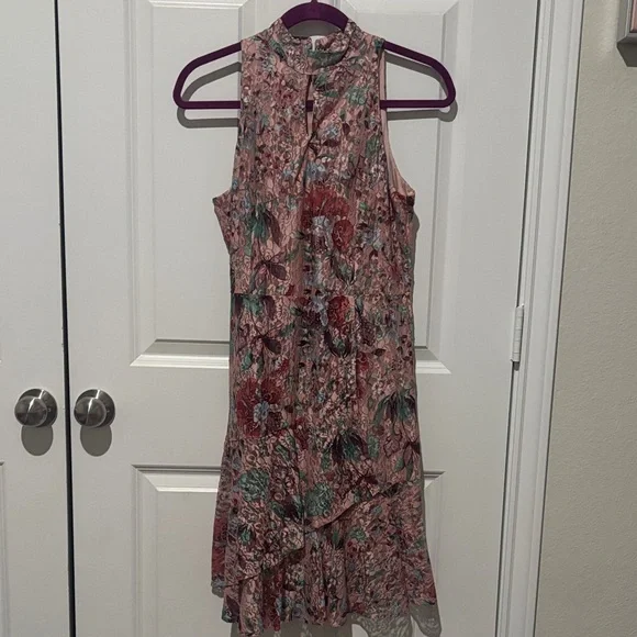 green dress new york and company Floral-Print Wrap Dress – New York & Company main image 1